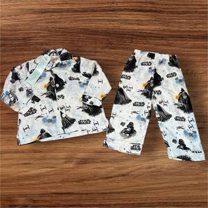 NWT Pottery Barn Kids Star Wars Flannel Pajama Set Size 3T